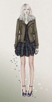Rebecca Taylor sketch; photo courtesy of Rebecca Taylor