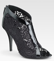 Givenchy Lace Open-Toe Ankle Boots; Photo courtesy Saks.com
