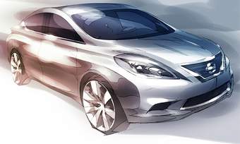 Nissan released a sketch of the next-generation Versa that is coming to the United States. (photo courtesy of Nissan)