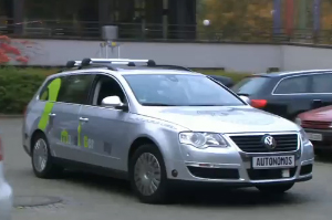 The AutoNOMOS Volkswagen. (Photo: Video clip screencap, YouTube.)