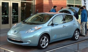 The Nissan Leaf. (Photo by Perry Stern.)