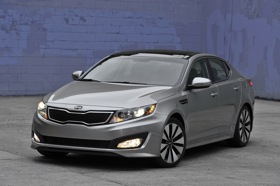 Kia hopes to build on styling momentum created by models such as the Optima sedan. (Photo courtesy of Kia.)