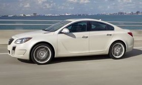 The 2012 Buick Regal GS gets 255 hp from its turbocharged four-cylinder engine. (Photo courtesy of Buick.)