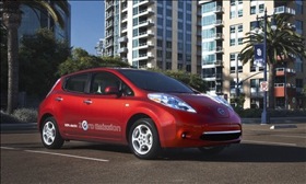 The Nissan Leaf. (Photo courtesy of Nissan.)