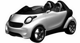A rendering of a new Smart vehicle.