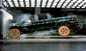 Design changes to pickups and SUVs have helped cut deaths in car-truck crashes. (Image via AutoWeek.)

