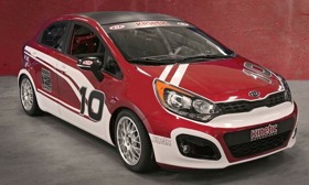 Kia Rio in race trim. (Photo via AutoWeek.)