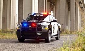 The Ram 1500 4x4 Special Service vehicle gets heavy-duty parts to deal with long hours of usage by police. (Photo by Ram.)
