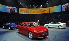 The redesigned 2013 Ford Fusion will be equipped with an EcoBoost four-cylinder engine. No V6 will be offered. Photo courtesy of Autoweek.
