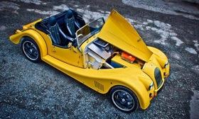 The Morgan Plus E concept features an electric motor coupled to a five-speed manual transmission. Photo by Morgan Motors.
