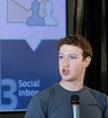 Credit: © Paul Sakuma/AP
Caption: Facebook CEO Mark Zuckerberg talks about the new email service at an announcement in San Francisco, Monday, Nov. 15, 2010