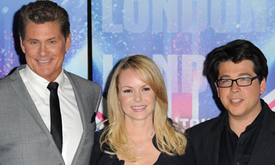 David Hasselhoff, Amanda Holden and Michael McIntyre (c) PA