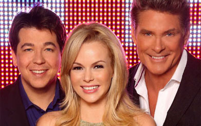 David Hasselhoff, Amanda Holden and Michael McIntyre (c) ITV