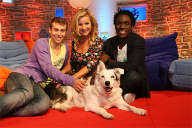 Blue Peter's Helen Skelton, Barney Harwood and Andy Akinwolere (c) BBC