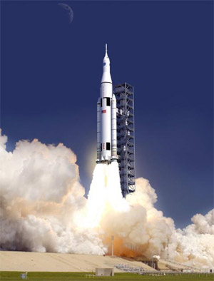 An artist's impression of Nasa's Space Launch System (Image © Nasa)