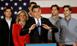 Mitt Romney during the Iowa caucus. Image (C) PA
