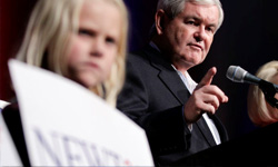 Newt Gingrich during the Iowa caucus. Image (C) PA.