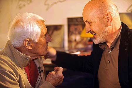 Con Walter Bonatti en la librería Desnivel en 2008