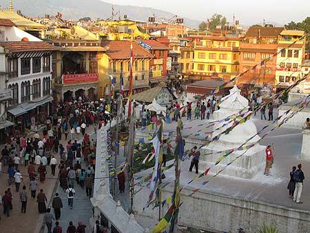 La estupa de Boudnath, el lugar de confluencia budista más importante de Khatmandú. Foto: Sebastián Álvaro