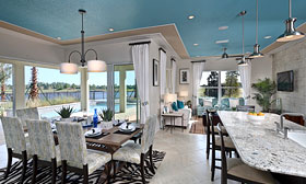 Kitchen and living area in Gen Y house connect to the outside in BUILDER Concept Home 2012.
James F. Wilson/Courtesy BUILDER magazine