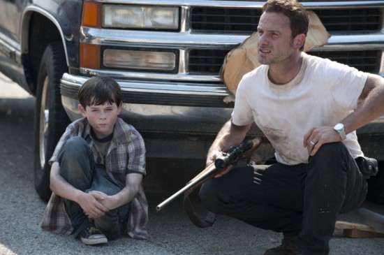 Chandler Riggs, Andrew Lincoln in The Walking Dead (Credit: AMC)