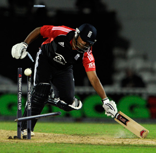 Samit Patel is run out