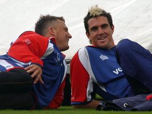 Goughie and KP share a joke (Chris Young-PA Archive)