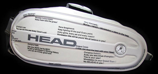 Andy Murray's Wimbledon racquet bag