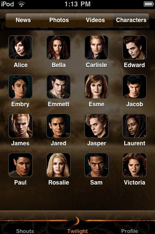 "Twilight" tracker on iTunes