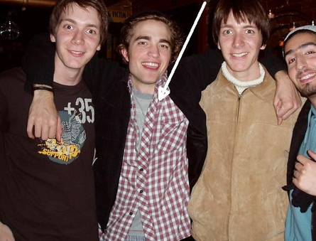 Rob with the Phelps brothers and one of the Durmstrang dudes from "Goblet of Fire"