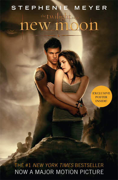 "New Moon" movie book cover