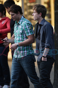 Peter Facinelli and Xavier Samuel in Vancouver