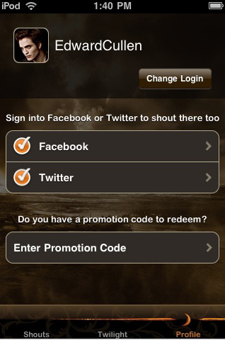 "Twilight" tracker on iTunes